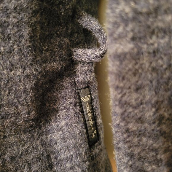 Armani Jeans 0 Blue Gray Tweed Ruffle Wool Fitted Blazer Jacket Twee Academia - Picture 7 of 8